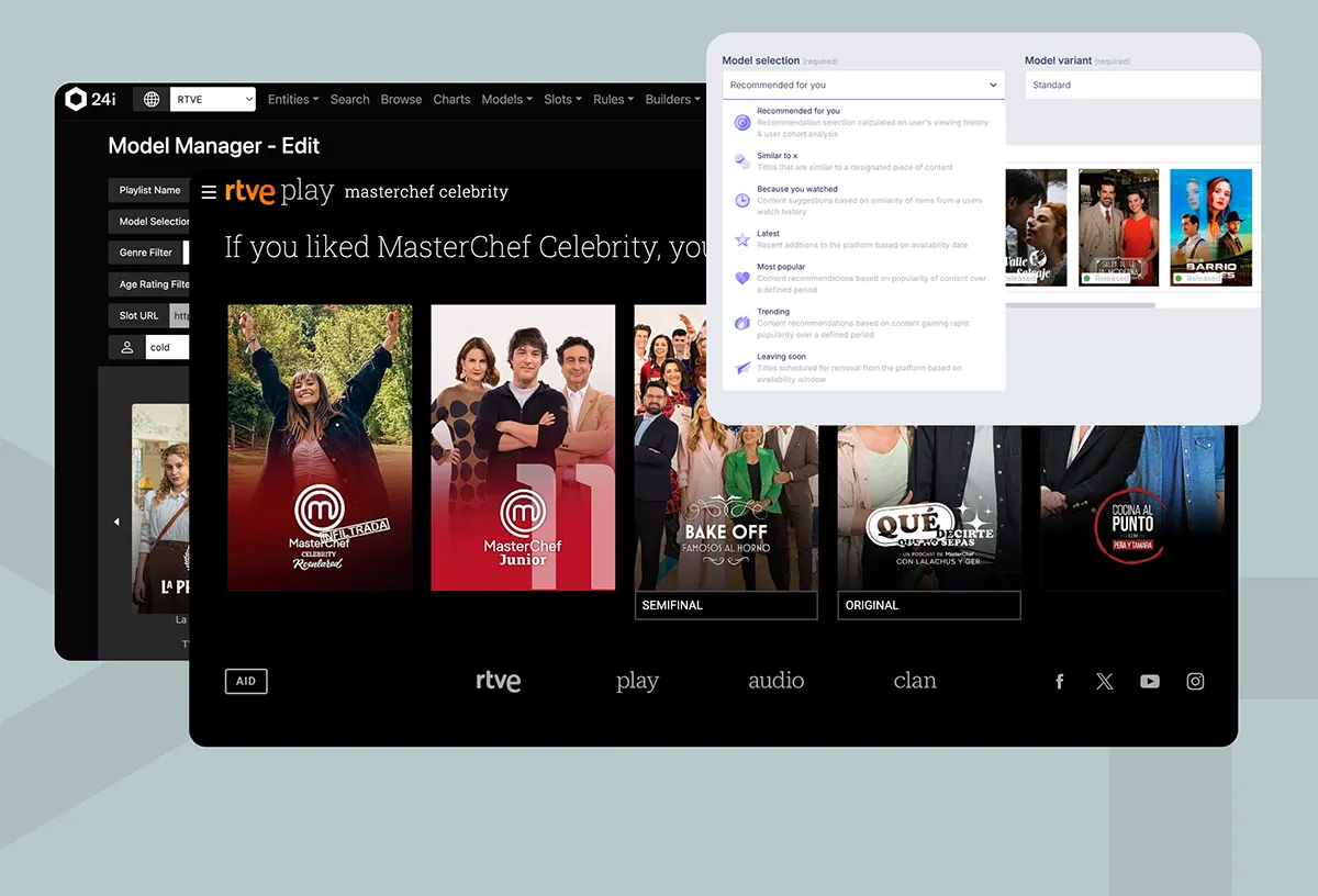 RTVE Play enhances AI-powered personalisation with Crossmedia and 24i
